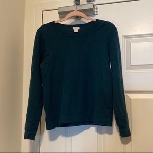J CREW Forest Green Crew Neck Sweater